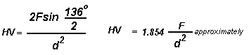 Vickers Pyramid Hardness Formula