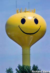 Smiley Face Water Tower.